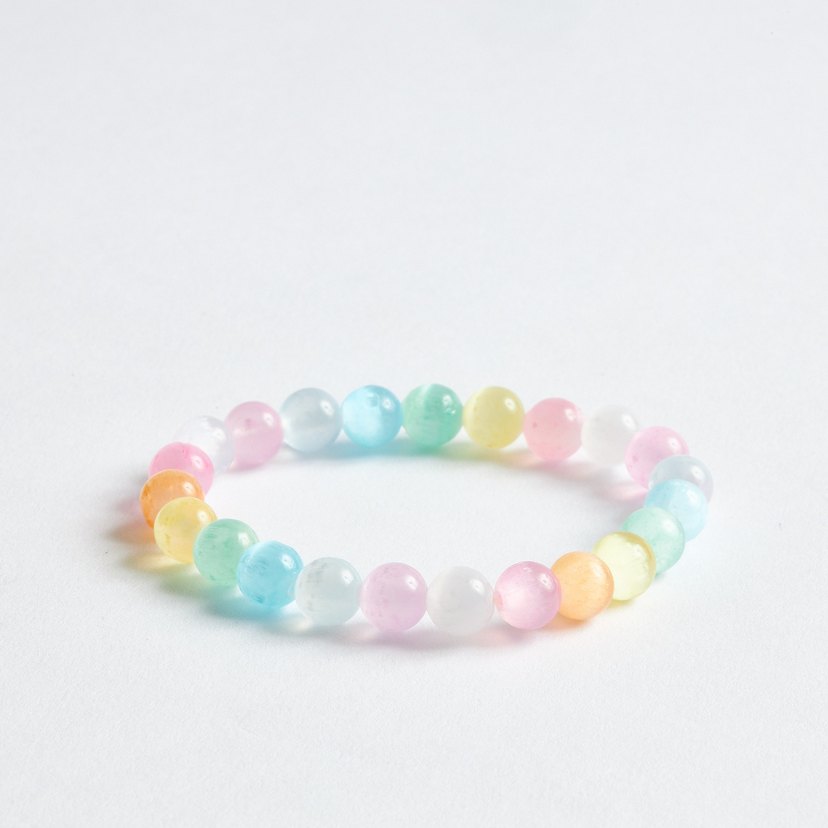 Renkli Doğal Taş Selenit Bileklik - Görsel 3