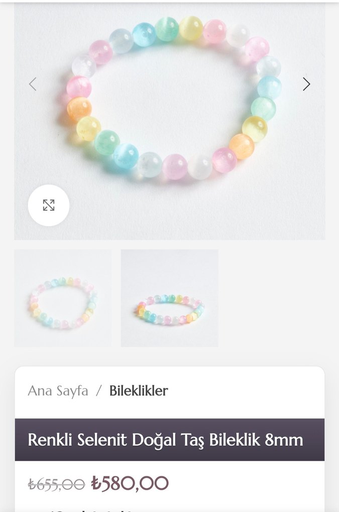 Renkli Doğal Taş Selenit Bileklik - Görsel 2