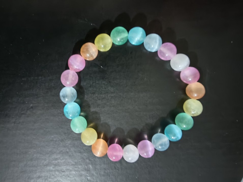 Renkli Doğal Taş Selenit Bileklik - Görsel 5