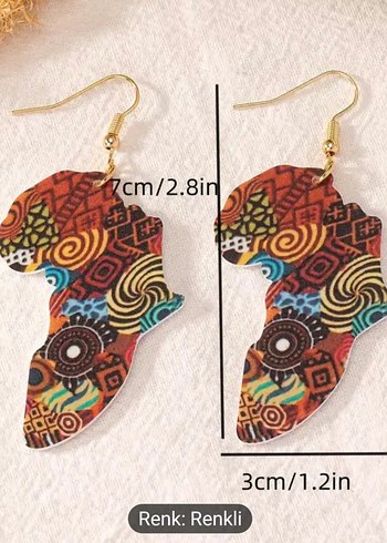 Beden çeşitli Renk Renkli Etnik Ahşap Boho Küpeler