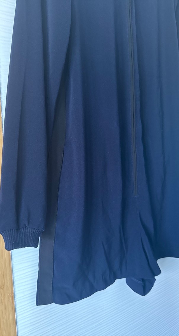 Fermuarlı Mini Lacivert Şort Tulum - Görsel 2