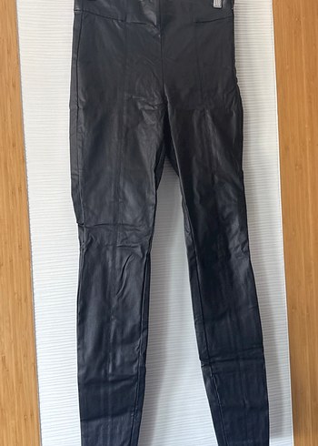 Siyah Deri Biker Kadın Pantolon