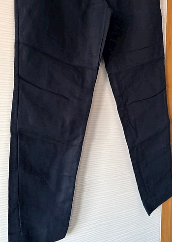 Lacivert Midi Kumaş Kadın Pantolon - Görsel 2