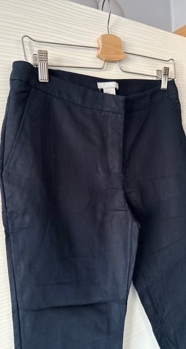 Lacivert Midi Kumaş Kadın Pantolon - Görsel 3