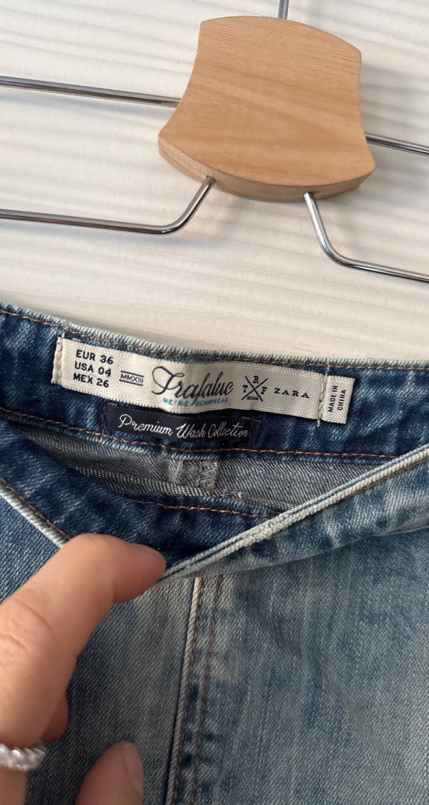 Düğmeli Kadın Midi Denim Etek - Görsel 4