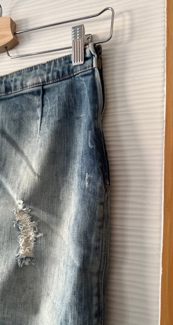 Düğmeli Kadın Midi Denim Etek - Görsel 3