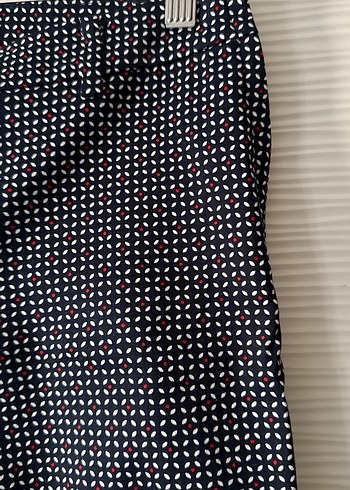 Düğmeli Gri Puantiyeli Kadın Kumaş Pantolon - Görsel 6