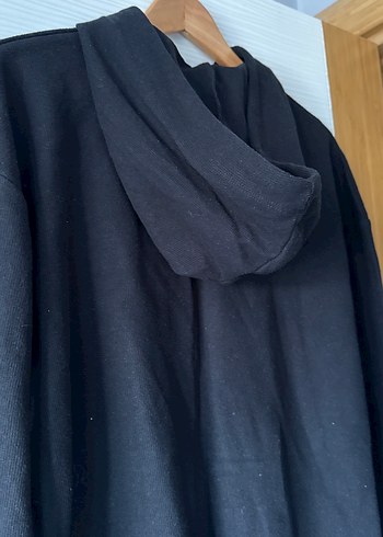 İnci Boncuk İşlemeli Siyah Kapüşonlu Triko Sweatshirt - Görsel 7