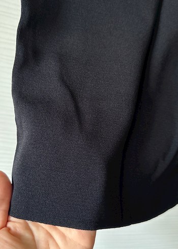 Uzun Siyah Jarse Triko Kalem Etek - Görsel 3