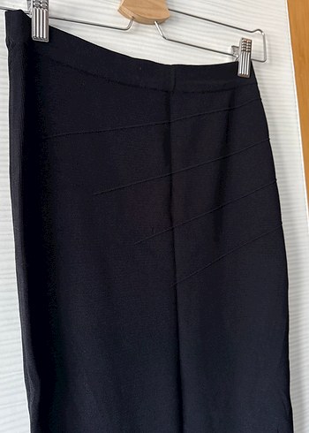 Uzun Siyah Jarse Triko Kalem Etek - Görsel 2