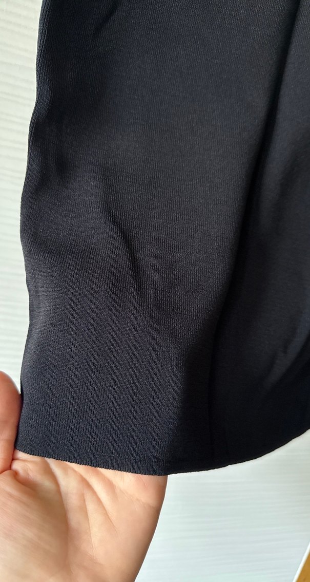 Uzun Siyah Jarse Triko Kalem Etek - Görsel 3