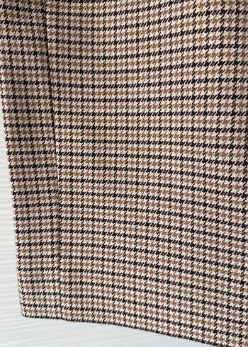 Bej Ekose Desenli Kemerli Midi Etek - Görsel 2