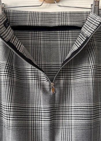 Gri Kareli Uzun Kalem Etek - Görsel 9