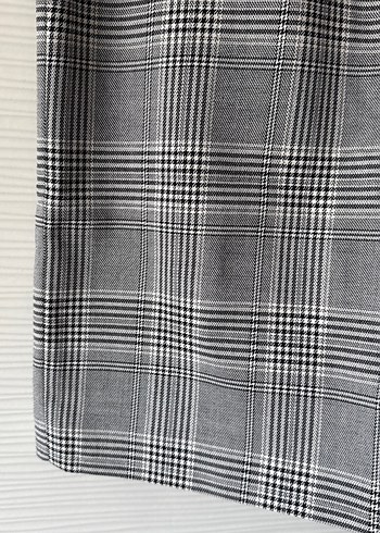 Gri Kareli Uzun Kalem Etek - Görsel 2