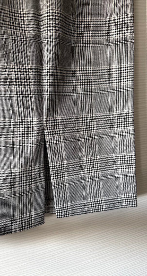 Gri Kareli Uzun Kalem Etek - Görsel 5