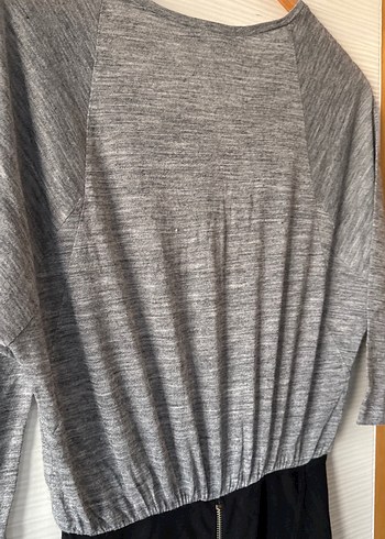 Gri ve Siyah Midi Kadın Elbise - Görsel 8