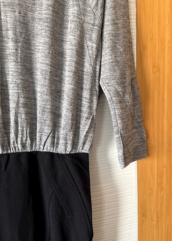 Gri ve Siyah Midi Kadın Elbise - Görsel 4