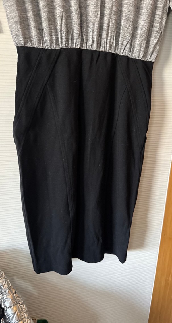 Gri ve Siyah Midi Kadın Elbise - Görsel 5