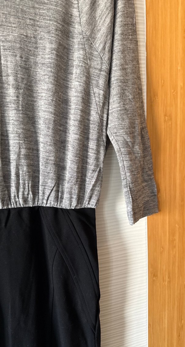 Gri ve Siyah Midi Kadın Elbise - Görsel 4