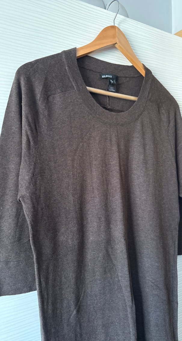 Kahverengi Triko Elbise-Tunik - Görsel 2