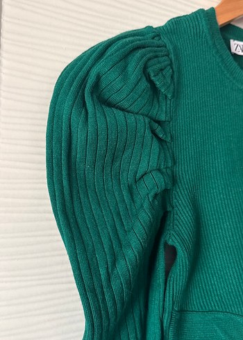 Yeşil Kadın Triko Uzun Kollu Kazak - Görsel 5