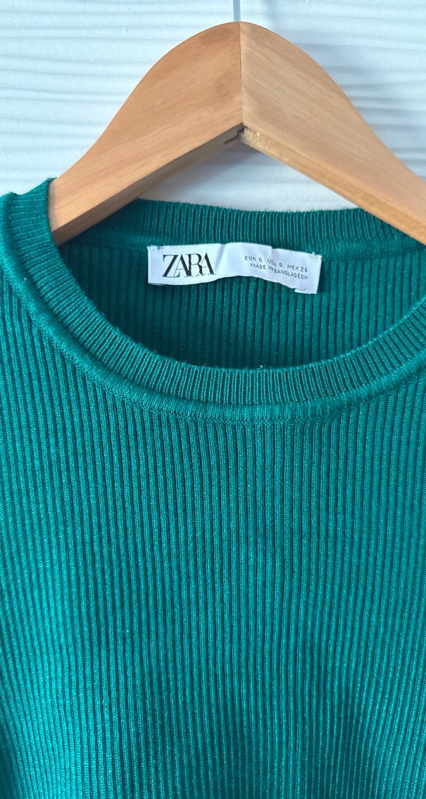 Yeşil Kadın Triko Uzun Kollu Kazak - Görsel 3