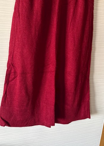 Bordo Kadın Fitilli Triko Elbise - Görsel 8