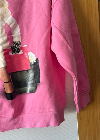 Kadın Pembe Baskılı Sweatshirt - Görsel 4
