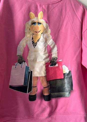 Kadın Pembe Baskılı Sweatshirt - Görsel 2