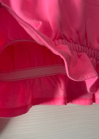 Pembe Kadın Fırfırlı Mini Sweatshirt - Görsel 4