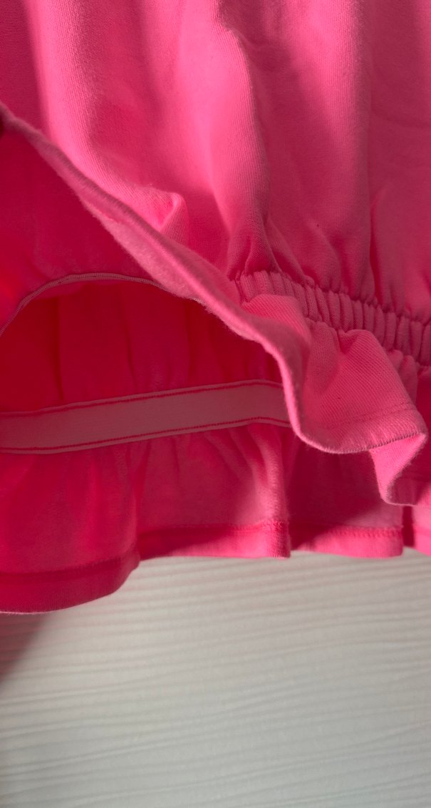 Pembe Kadın Fırfırlı Mini Sweatshirt - Görsel 4