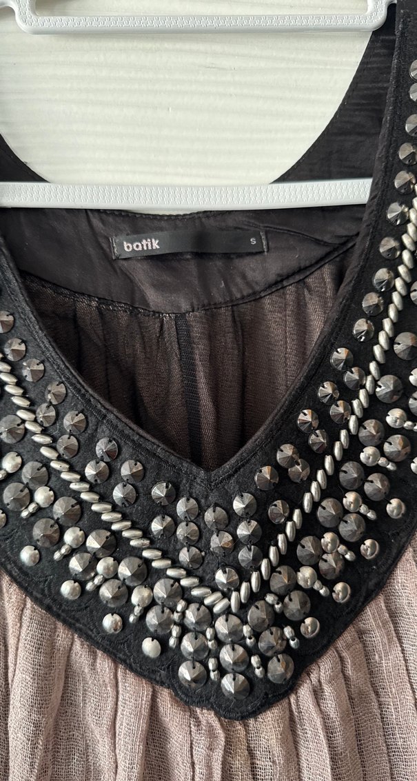 Zımba Detaylı V Yaka Bohem Kadın Elbise - Görsel 5