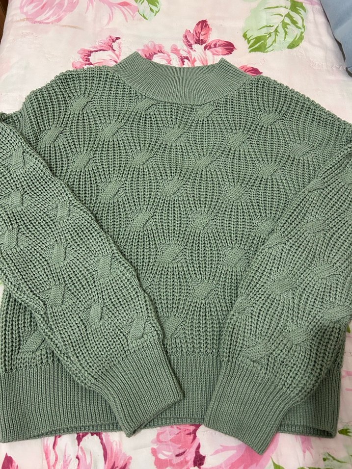 Kadın Yeşil Örgü Bohem Kazak - Görsel 2