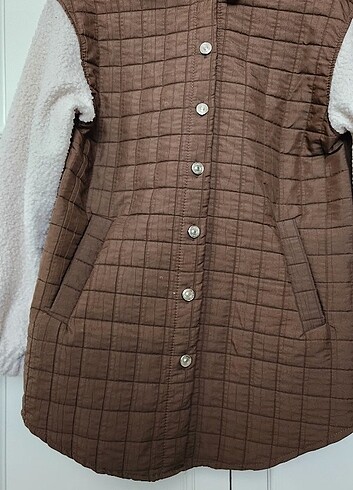 Polo yaka pelus kol detayli ceket - Görsel 2