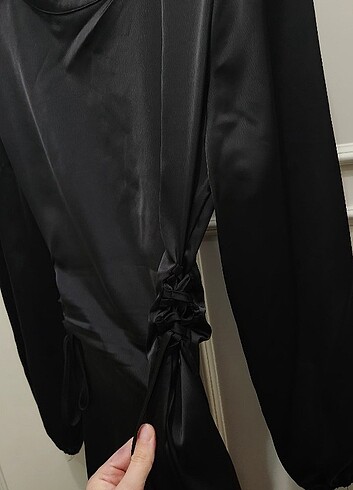 Tesettür saten elbise - Görsel 5