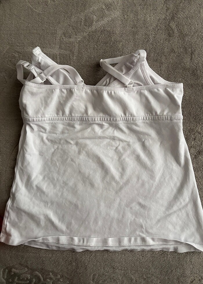 Beyaz emzirme atleti çıtçıtları sağlam - Görsel 5