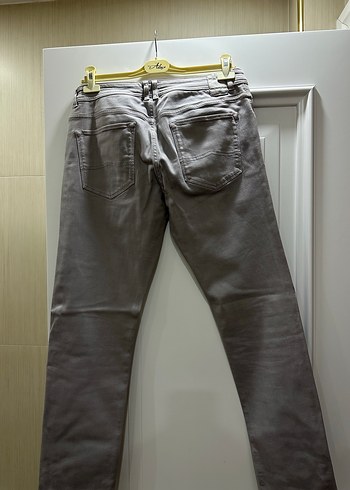 34 Beden W collection gri slim Fit Denim Pantolon