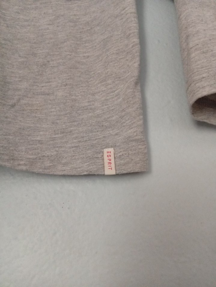 Kız Çocuk Gri Uzun Kollu Baskılı Tişört - Görsel 2