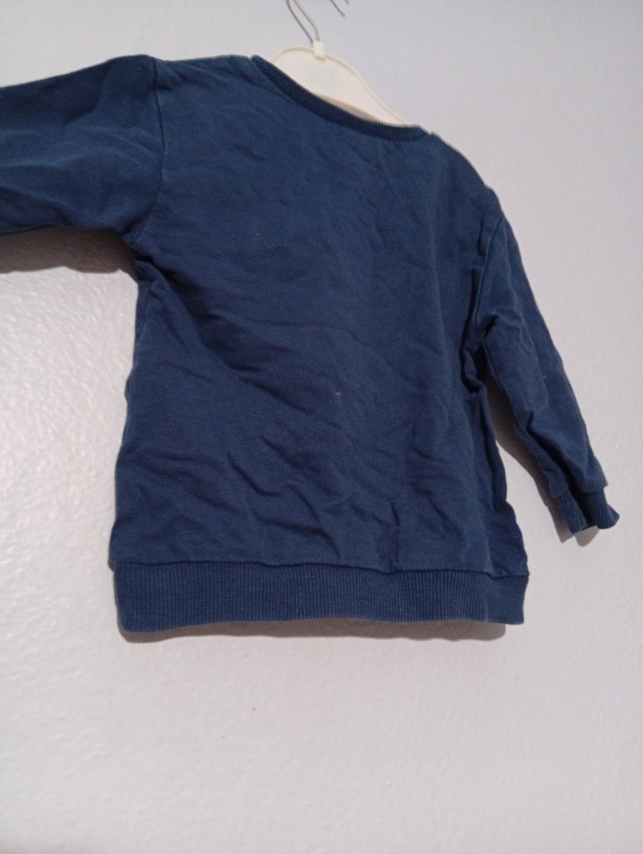 Erkek Çocuk Mavi Baskılı Uzun Kollu Sweatshirt - Görsel 4