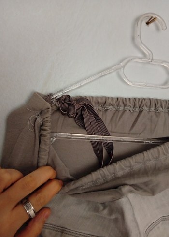 Bej Hamile Keten Pantolon - Görsel 5