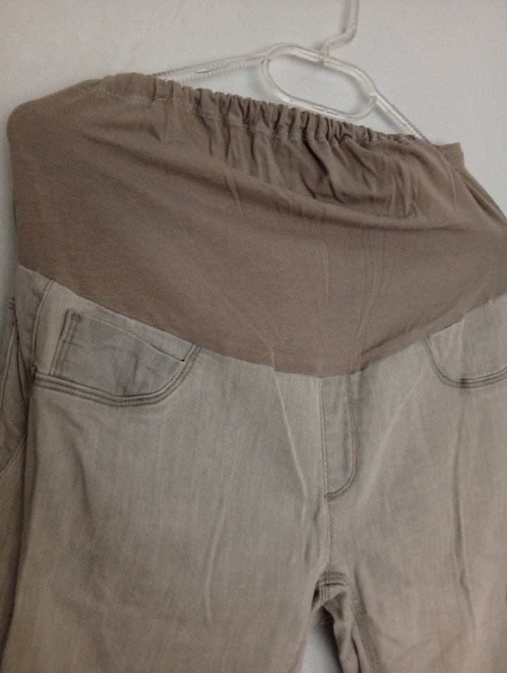 Bej Hamile Keten Pantolon - Görsel 3