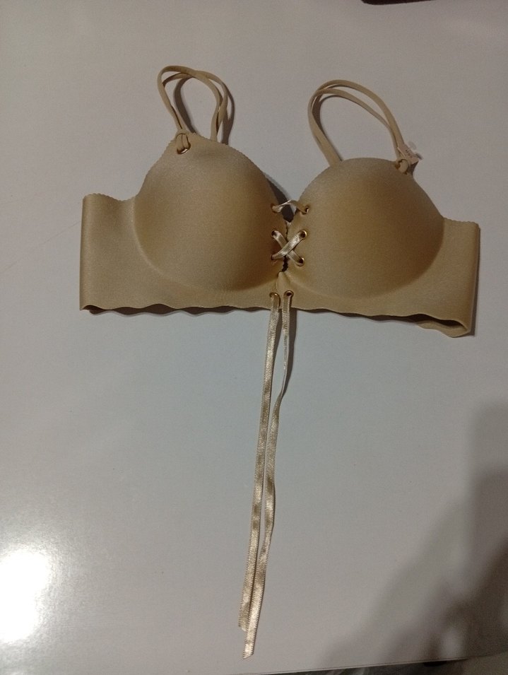 Bej Bohem Tarzı Minimalist Sütyen - Görsel 4