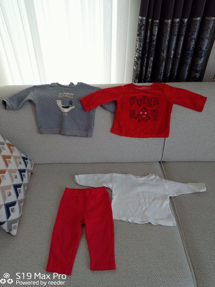 Uzun Kollu Gri Örme Bebek Takımı - Görsel 2