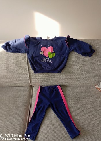 Uzun Kollu Mavi Kız Bebek Takımı - Görsel 2