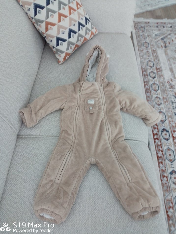 Kürklü Bej unisex Bebek Kar Tulumu 18-24 ay. - Görsel 2