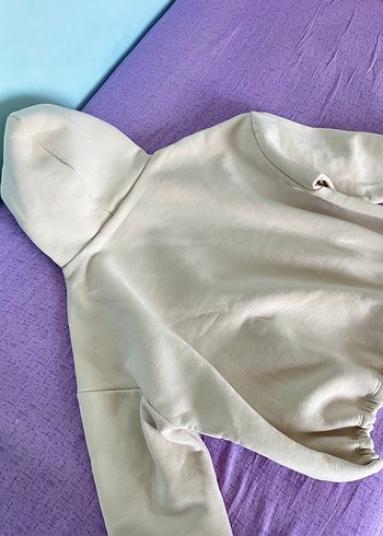 Trendyol & Milla Bej Kapüşonlu Nakışlı Kadın Sweatshirt