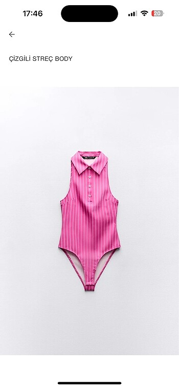 Zara çizgili pembe body