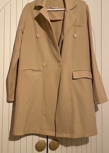 Bej Düğmeli Kadın Blazer Ceket - Görsel 3