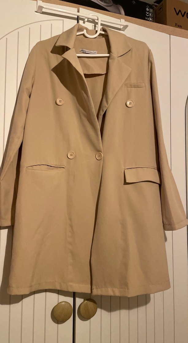 Bej Düğmeli Kadın Blazer Ceket - Görsel 2