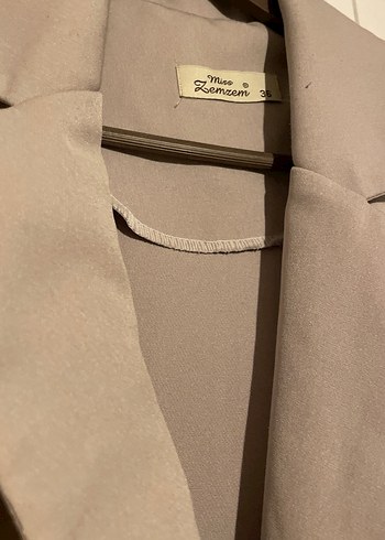 Bej Kadın Düğmeli Midi Blazer Ceket - Görsel 2